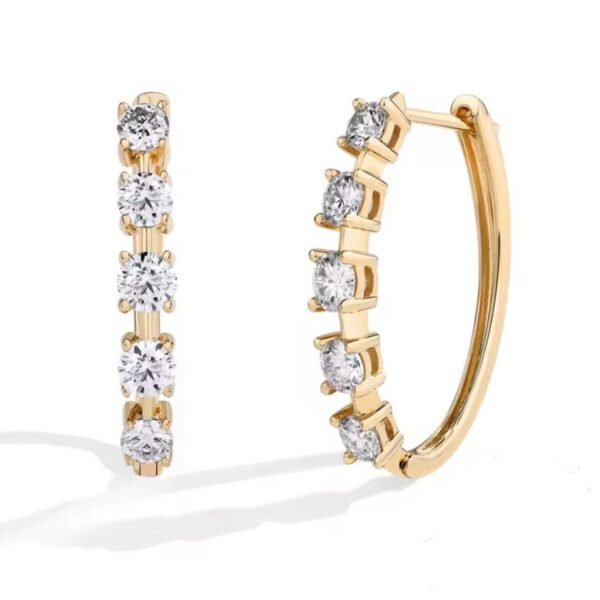 Auskarai su moisanitais Rinkelės