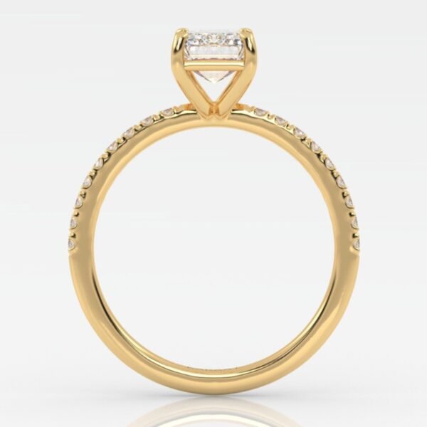 Žiedas su moisanitais Su centriniu deimantu